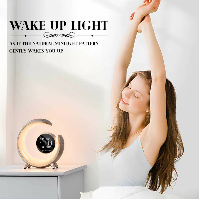 20W Dual Alarm Clock Touch Control Wake Up RGB Light with Nature Music for Sleep Promation(Gold) - larm Clock Touch Control Wake Up RGB Light - British D'sire