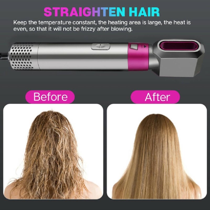 5 In 1 Hot Air Comb Automatic Curling Iron Square Model Hair Styling Comb Curling And Straightening, Plug: UK Plug - Comb Curling And Straightening - British D'sire