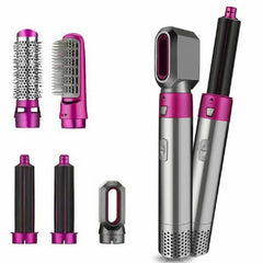 5 In 1 Hot Air Comb Automatic Curling Iron Square Model Hair Styling Comb Curling And Straightening, Plug: UK Plug - Comb Curling And Straightening - British D'sire