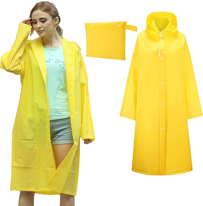 Ahsado Transparent Raincoat Rain Poncho Rain Cape Rain Jacket for Men and Women Waterproof Reusable EVA Rainwear Rain Accessories for Hiking Cycling Camping and Travel - British D'sire