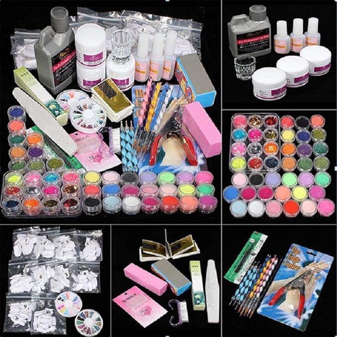 Amaone 3Pcs Crystal Nail Extension Gel Nail Kit,1Pcs Builder Gel,1Pcs Nails Pen,1Set Fake Nail,Nail Art Tips Set Kit（Clear） - British D'sire