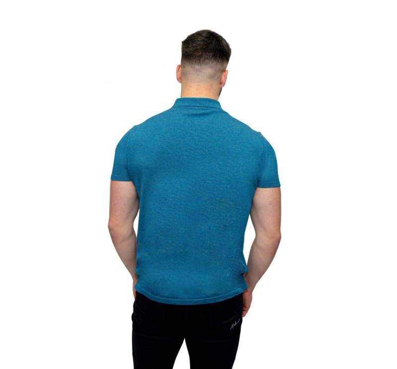 Antonio Falcone Gianni Short Sleeve Knitwear Denim - Xl - Men's T-Shirts & Shirts - British D'sire