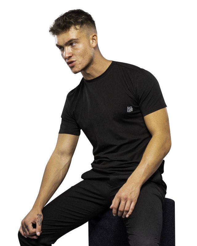 Antonio Falcone Simeone Short Sleeved T-shirt With Crew Neckline Black - Men's T-Shirts & Shirts - British D'sire