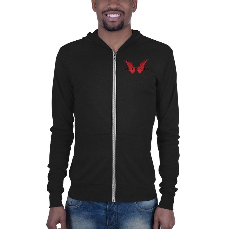 ASTONIX BLACK ATWK 135 3939 UNISEX TRIBLEND LIGHTWEIGHT ZIP-HOODIE - Men Hoodie and Sweatshirts - British D'sire