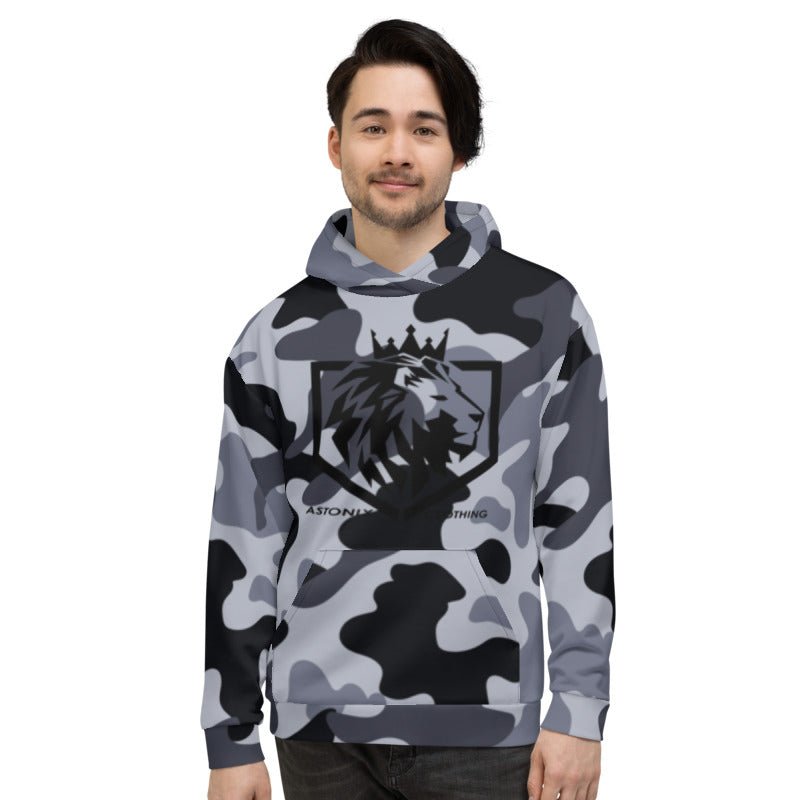 Astonix White Camouflage Unisex Hoodie - Men's Hoodies & Sweatshirts - British D'sire