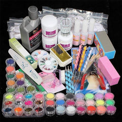 AYily Nail Art Set,Manicure Nail Art Kit,42 Acrylic Powder Liquid Brush,UV Gel Nail Tips,Nail Tools Supplies Crystal Nail Glitter Set Full Set of Home Starter Sets (1) - British D'sire