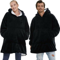 AZENTOP Oversized Hoodie Blanket Plush Sherpa Wearable Hooded Giant Sweatshirt Blanket Soft Warm Cosy Thermal Throw Blanket for Adults, Men, Women, Girls, Boys, One Size - British D'sire