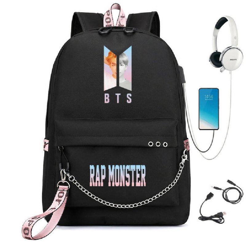 BTS BTS school bag USB charging backpack outdoor sports personalized student school bag-10 - BTS BTS school bag USB charging backpack outdoor sports personalized student school bag-10 - British D'sire