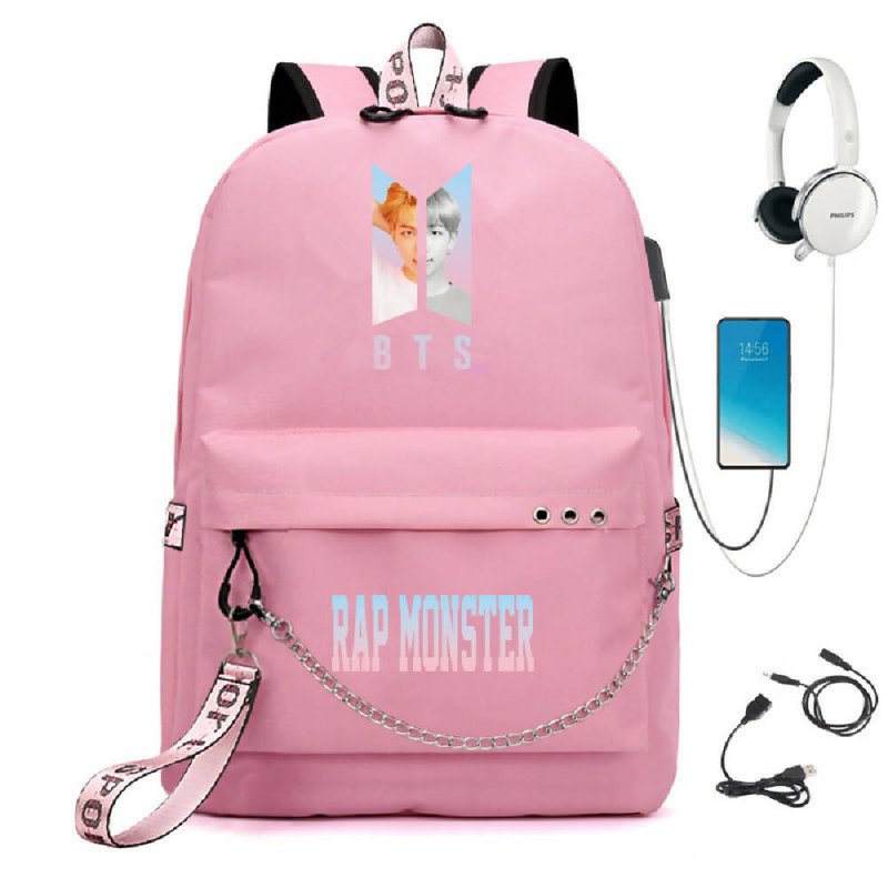 BTS BTS school bag USB charging backpack outdoor sports personalized student school bag-12 - BTS BTS school bag USB charging backpack outdoor sports personalized student school bag-12 - British D'sire