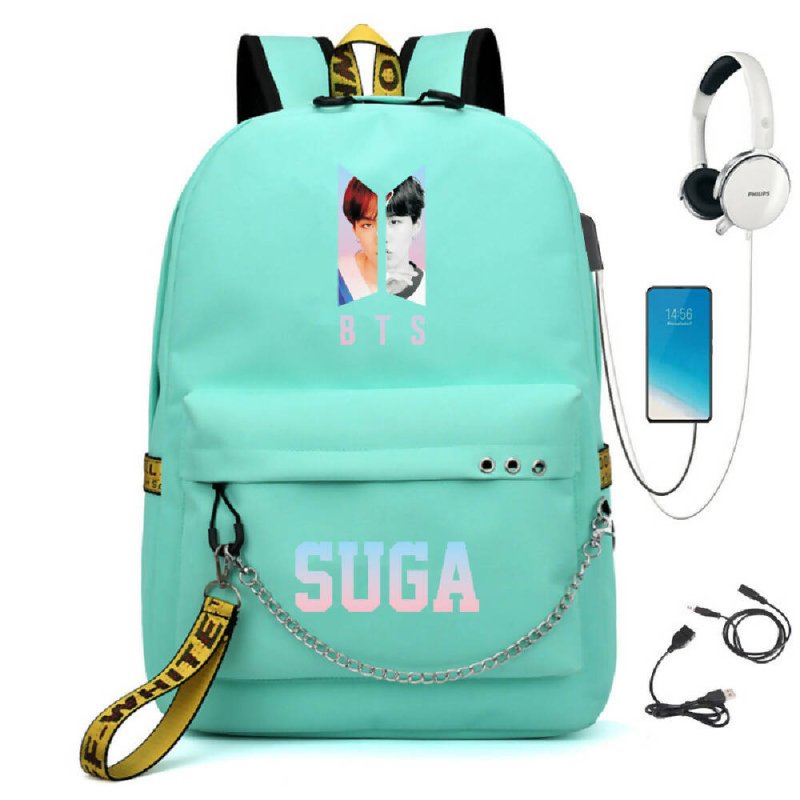 BTS BTS school bag USB charging backpack outdoor sports personalized student school bag-14 - BTS BTS school bag USB charging backpack outdoor sports personalized student school bag-14 - British D'sire