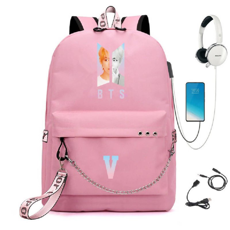 BTS BTS school bag USB charging backpack outdoor sports personalized student school bag-19 - BTS BTS school bag USB charging backpack outdoor sports personalized student school bag-19 - British D'sire