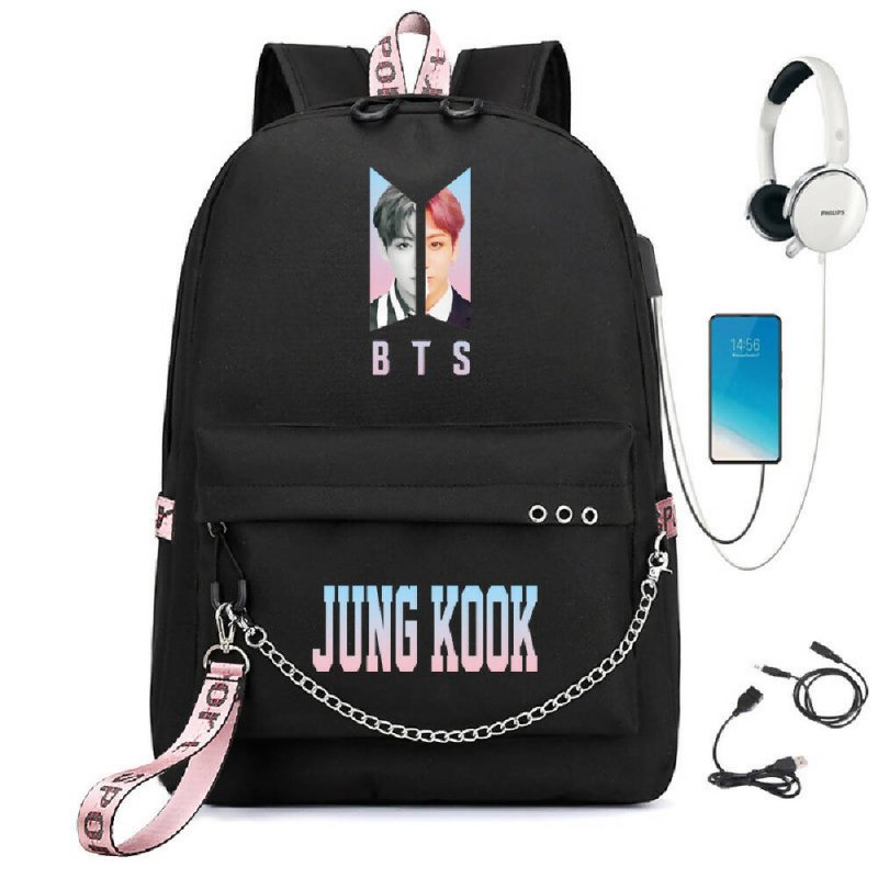 BTS BTS school bag USB charging backpack outdoor sports personalized student school bag-7 - BTS BTS school bag USB charging backpack outdoor sports personalized student school bag-7 - British D'sire