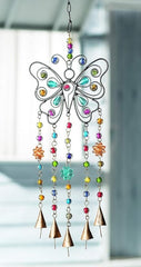 Butterfly Wind Chime with Mixed Beads and Conical Bells Fair Trade - British D'sire