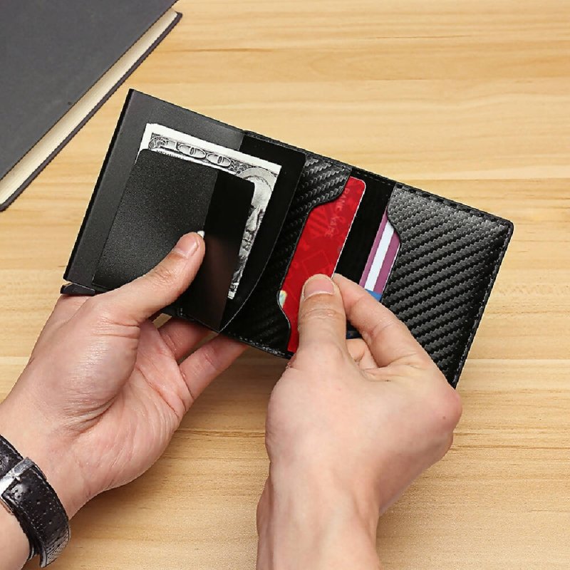 C1804H1 RFID Carbon Fiber Wallet For Men Black - Wallet For Men - British D'sire