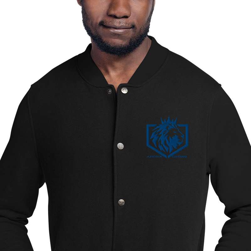 ASTONIX BLACK CHAMPION BOMBER JACKET - Men Hoodie and Sweatshirts - British D'sire