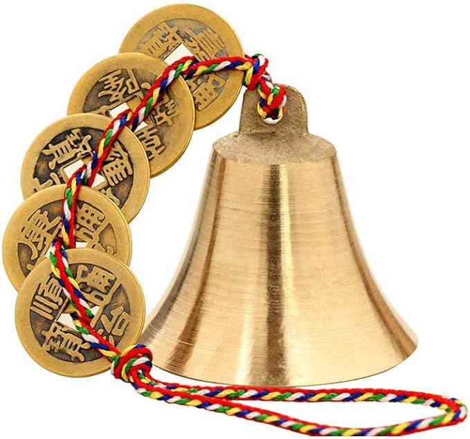 Chinese Feng Shui Bell for Wealth and Safe, Feng Shui Element,Pendant Coins for Peace and Success Good Luck Car Door Hanging Pendant Chime - British D'sire