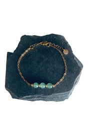 Clover Aventurine Bead Bracelet | Women's Gourmet Bracelet | Magical Natural Stones and 24K Gold Plated Heishi Beads - Bracelet - British D'sire