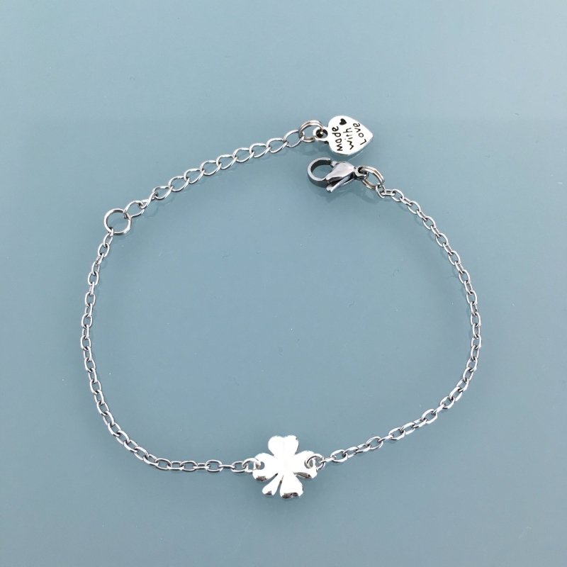 Clover Silver Curb Bracelet | Women's Bracelet | Gift Jewelry | Clover Jewelry | Silver Bracelet | Bracelet | Silver Jewelry - Bracelet - British D'sire