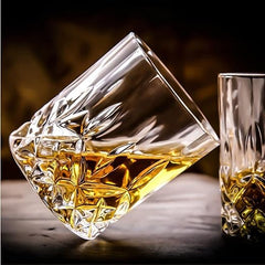 D&H Whiskey Glasses Set of 4 with an Elegant Gift Box - 11Oz/325ml Cocktail Glasses for Bourbon, Scotch, Cognac, Rocks Glasses Gift for Men, Old Fashioned Crystal Whisky Glass - Glasswares & Drinkwares - British D'sire