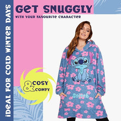 Disney Stitch Fleece Hoodie Women Teenagers Oversized Fleece Poncho Stitch Gifts for Women - British D'sire