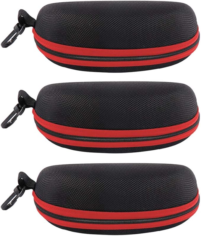 EKdirect 3pcs Sunglasses Case Hard Protective Eyewear Eyeglasses Glasses Box with Zip Hook - British D'sire