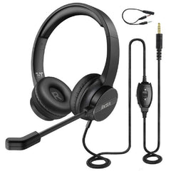 EKSA H12 3.5mm Head-mounted Noise Reduction Wired Headset with Microphone(Black) - Head-mounted Noise Reduction Wired Headset - British D'sire