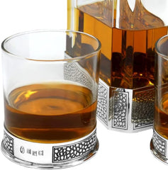 English Pewter Company Manhattan Whisky Tumbler Glass with Pewter Base [DEC014] - British D'sire