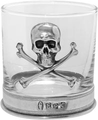 English Pewter Company Pewter Skull and Cross Bones Whisky Rum Glass Tumbler [TUM07] - British D'sire