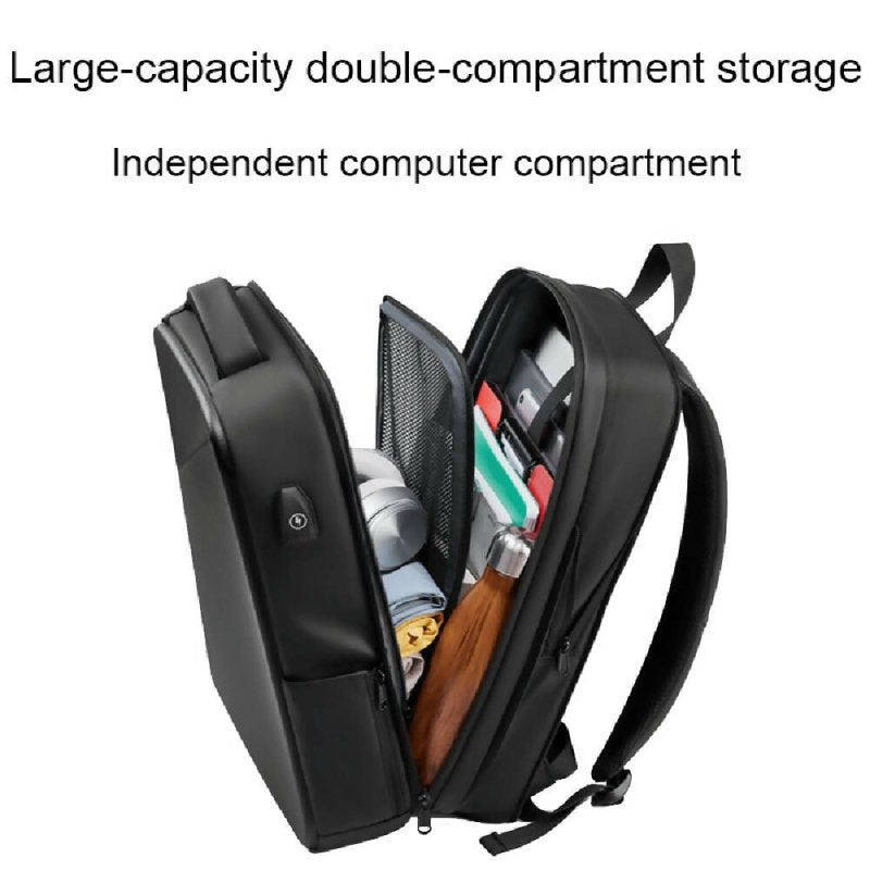 EVA Hard Shell Expandable Laptop Backpack with USB Port Multifunctional Business Travel Backpack(Black) - Laptop Backpack - British D'sire