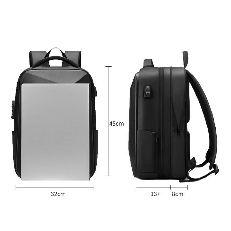 Expandable laptop outlet backpack