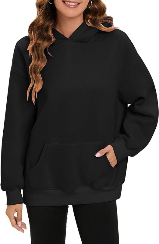 Famulily Ladies Oversized Hoodies Pullover Long Sleeve Sweatshirt Autumn Winter Thermal Fleece Tops with Pockets - British D'sire