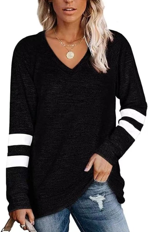 Famulily Striped Jumpers for Women UK Baggy Long Sleeve Pullover Sweater Tops S-XXL - British D'sire