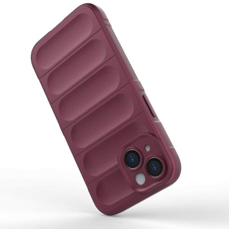 For iPhone 15 Magic Shield TPU + Flannel Phone Case(Wine Red) - iPhone 15 case - British D'sire