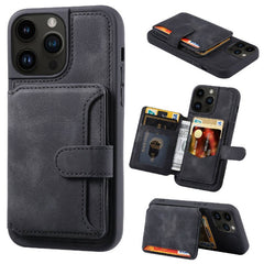 For iPhone 15 Pro Skin Feel Dream RFID Anti-theft PU Card Bag Phone Case(Black) - iPhone 15 Pro Skin Feel Dream RFID Anti-theft PU Card Bag Phone Case - British D'sire