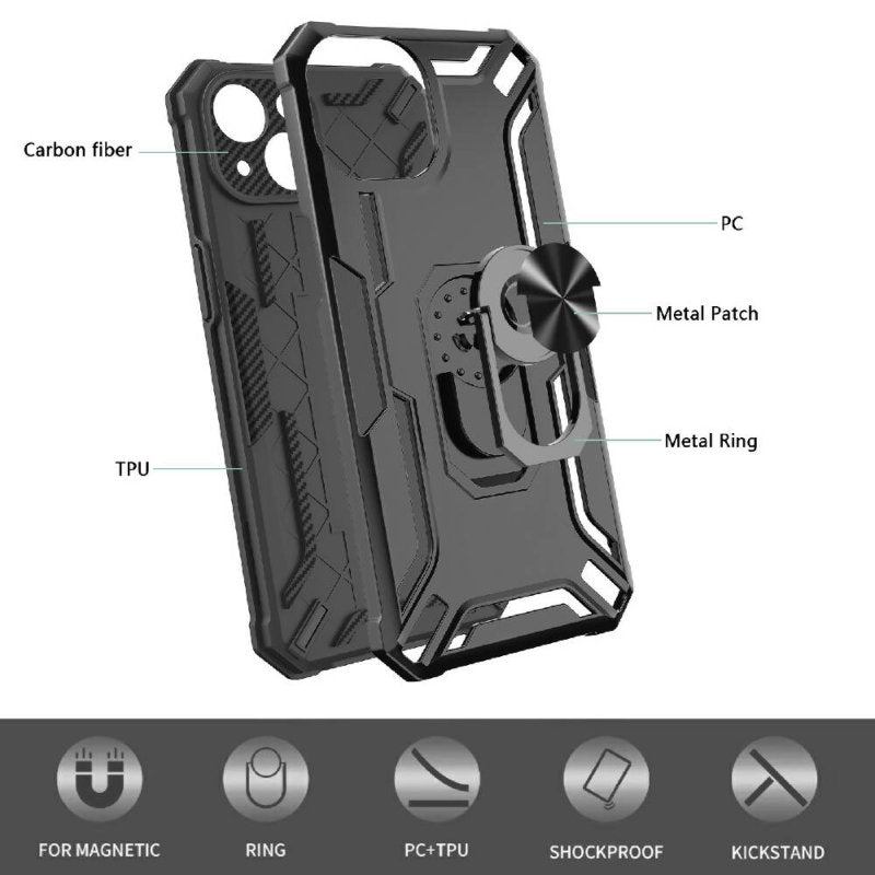 For iPhone 15 Warship Armor 2 in 1 Shockproof Phone Case Rose Gold - iPhone 15 Warship Armor 2 in 1 Shockproof Phone Case - British D'sire