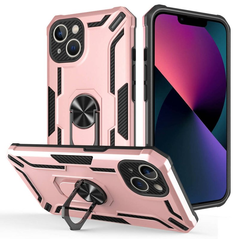 For iPhone 15 Warship Armor 2 in 1 Shockproof Phone Case Rose Gold - iPhone 15 Warship Armor 2 in 1 Shockproof Phone Case - British D'sire