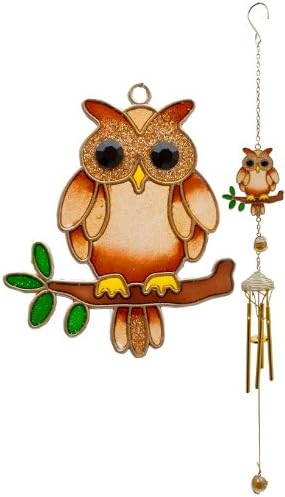 Garden Chime Owl On Branch Wind Chime Small - British D'sire