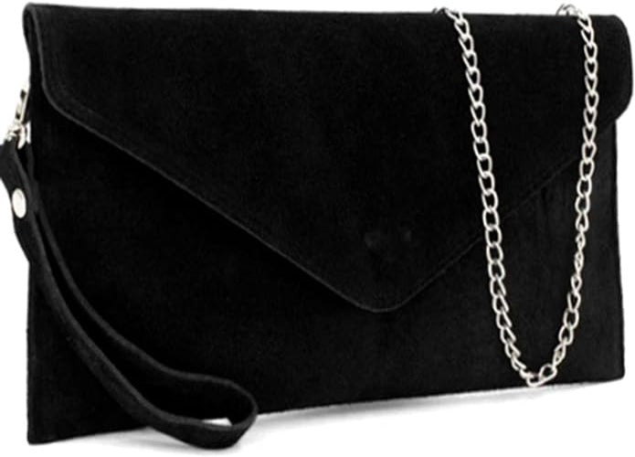 Genuine Italian Suede Leather Envelope Clutch Bags Party Wedding Purse Handbag Cross Body Bag CW01 - British D'sire