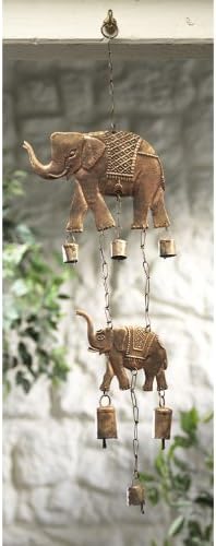 India Elephant & Bells Wind Chime - British D'sire