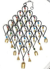 India Recycled Iron Bells Teardrop Wind Chime - British D'sire