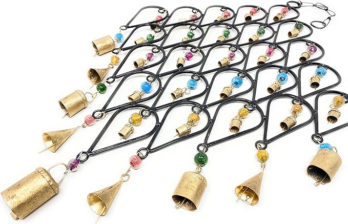 India Recycled Iron Bells Teardrop Wind Chime - British D'sire