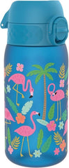 Ion8 Kids Water Bottles, BPA Free, Leakproof, Dishwasher Safe, Easy Open, Secure Lock, Small Boys & Girls Water Bottle,Kids Drinks Bottle for Spill-free Drinking, Blue, Flamingos, 350ml/12oz - British D'sire