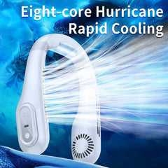 J18 Cooling Hanging Neck Fan Portable Bladeless Digital Display Fan(White) - Neck Fan - British D'sire