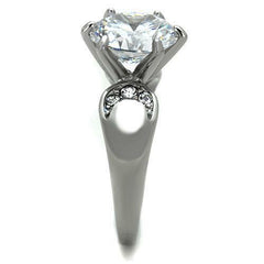 Jewellery Kingdom 12mm Cubic Zirconia Stainless Steel Accents Ladies 6CT Solitaire Ring - Jewelry Rings - British D'sire