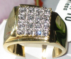 Jewellery Kingdom 18kt Cubic Zirconia Signet Pinky Steel Mens Gold Ring - Jewelry Rings - British D'sire