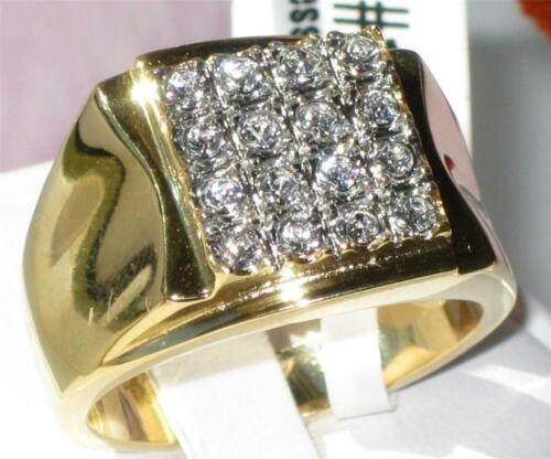 Jewellery Kingdom 18kt Cubic Zirconia Signet Pinky Steel Mens Gold Ring - Jewelry Rings - British D'sire