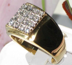 Jewellery Kingdom 18kt Cubic Zirconia Signet Pinky Steel Mens Gold Ring - Jewelry Rings - British D'sire