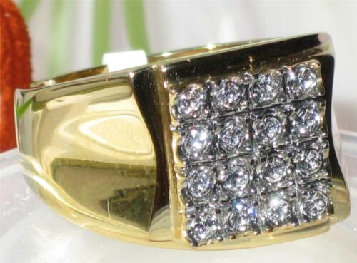 Jewellery Kingdom 18kt Cubic Zirconia Signet Pinky Steel Mens Gold Ring - Jewelry Rings - British D'sire