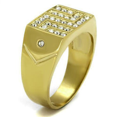 Jewellery Kingdom 18kt Steel Pinky Pave Cubic Zirconia Mens Gold Signet Ring - Jewelry Rings - British D'sire