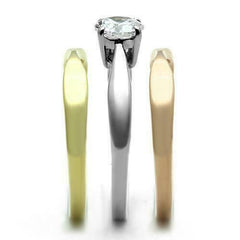 Jewellery Kingdom 1CT CZ Stainless Steel Yellow Gold Ladies Rose Engagement Ring Set Gold - Jewelry Rings - British D'sire